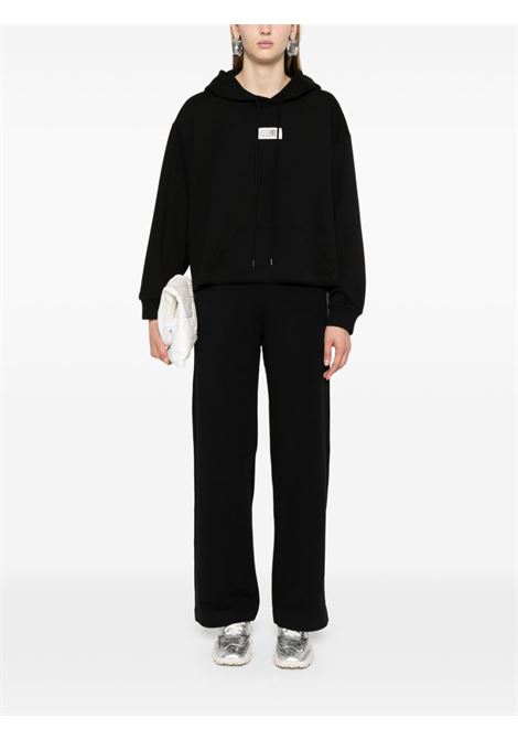 pantaloni dritti donna neri in cotone MM6 MAISON MARGIELA | S52KA0506 S25606900